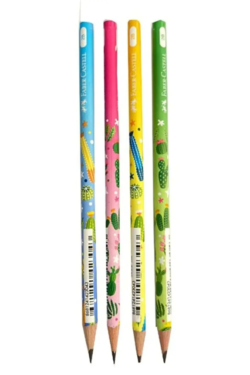 Kaktüs Yuvarlak Kurşun Kalem 4 Adet 1 Paket Faber Kurşun Kalem 2b