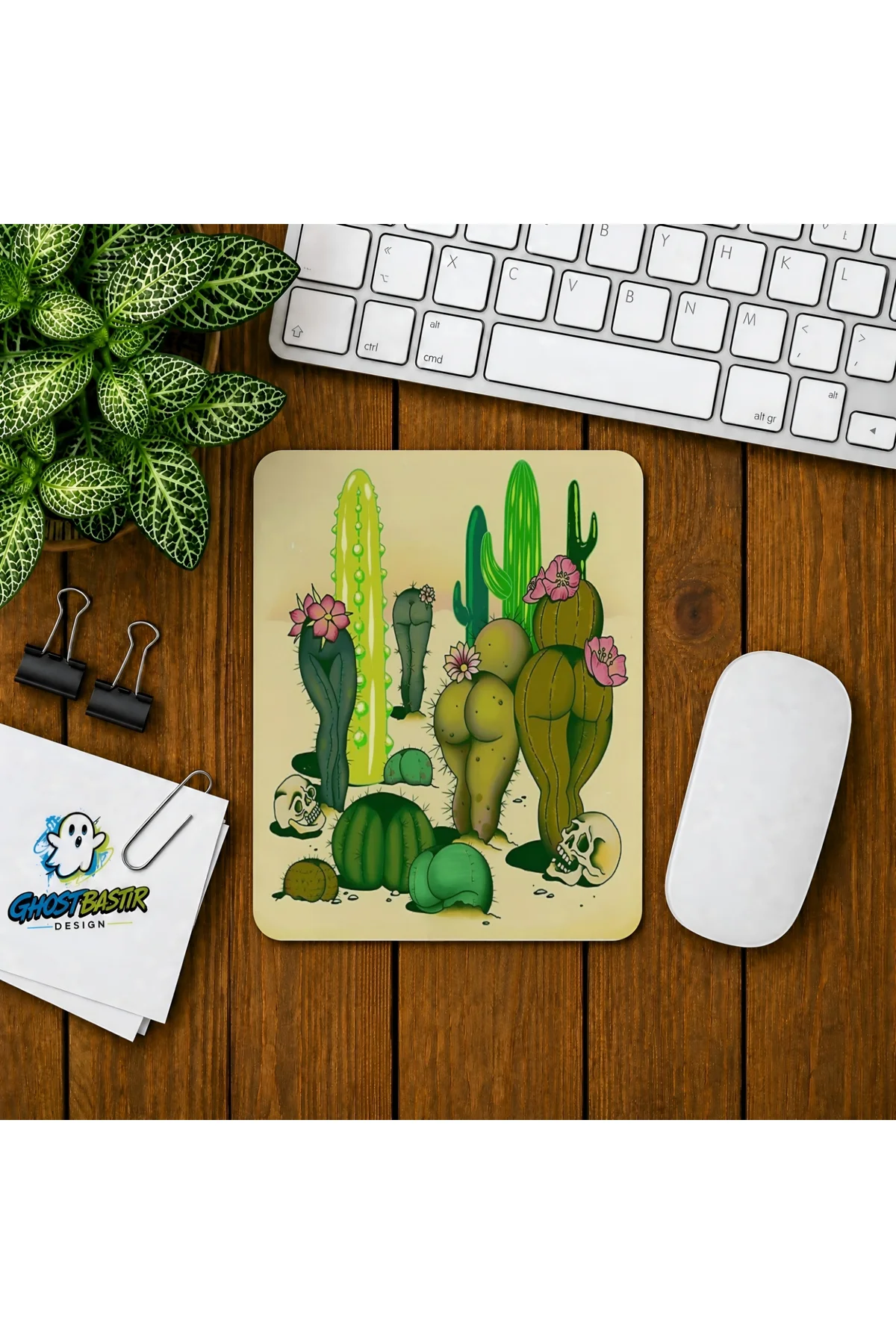 Kaktüslü Baskılı Oyuncu Mousepad 0109