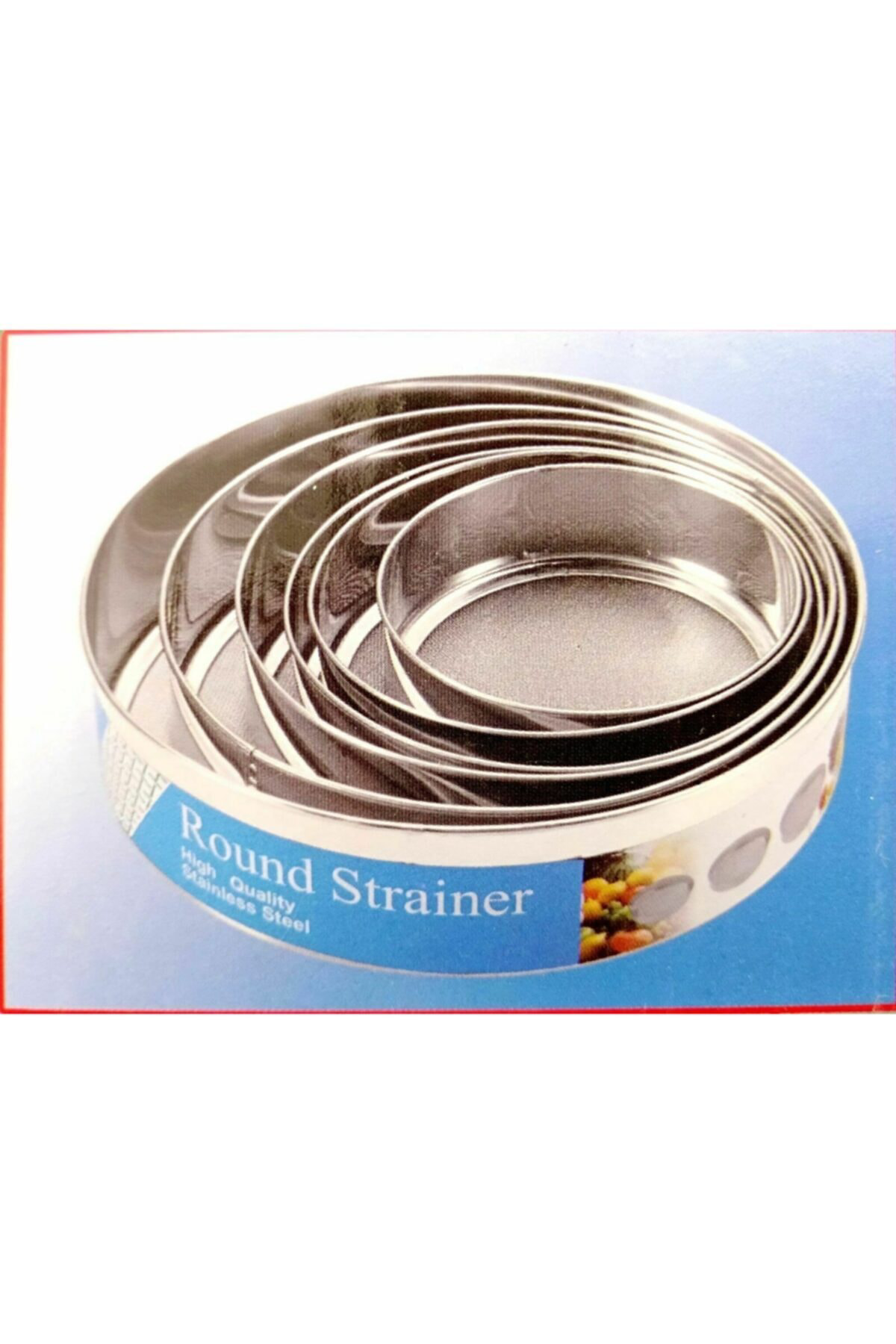 Bayraklar Kalbur Elek Kasnak Tipi Süzgeç 6'Lı Paslanmaz Çelik Sık Dokuma