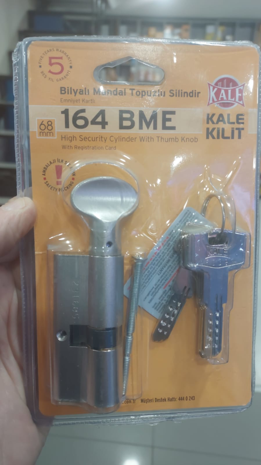 Kale 164 BME 68 Mm Mandallı 5 Anahtarlı Silindir