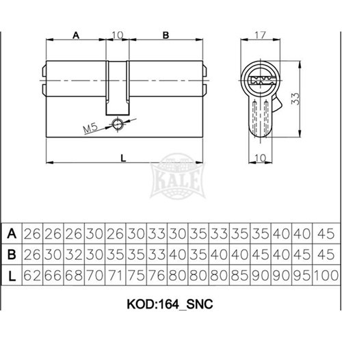 Kale Kilit Kale 164Snc Sistem Barel Saten 68Mm