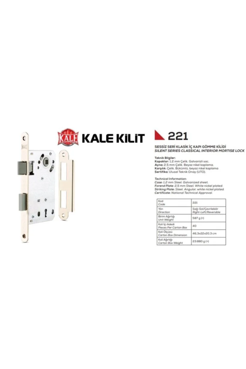Kale 50mm Sessiz Plastik Dilli Kilit 50 Mm