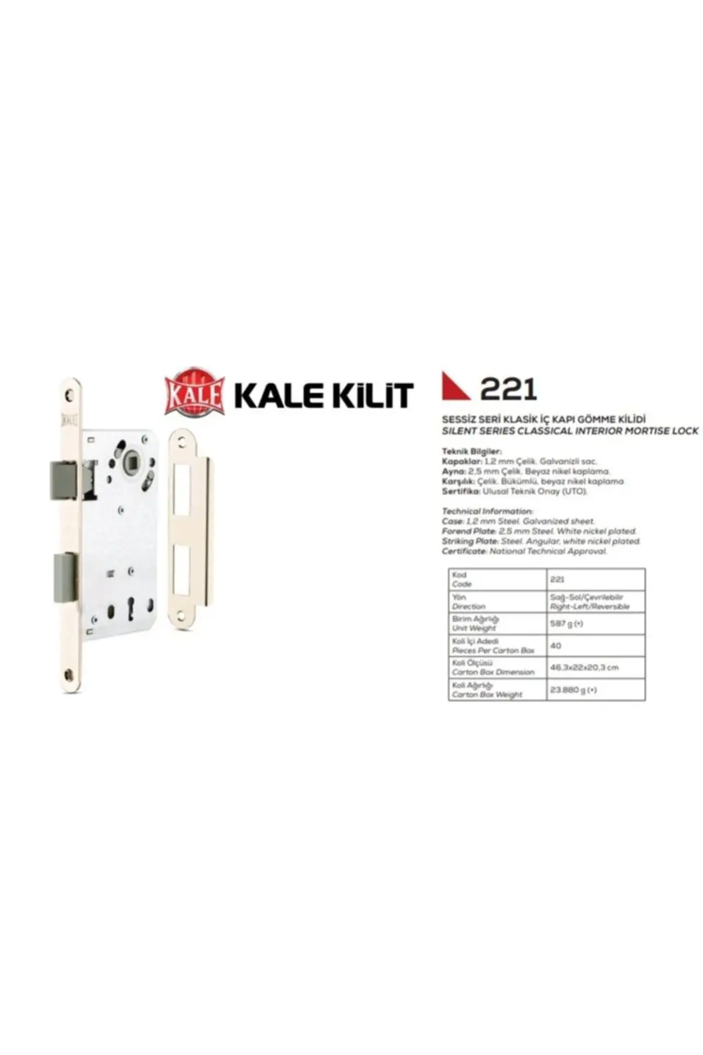 Kale 50mm Sessiz Plastik Dilli Kilit 50 Mm