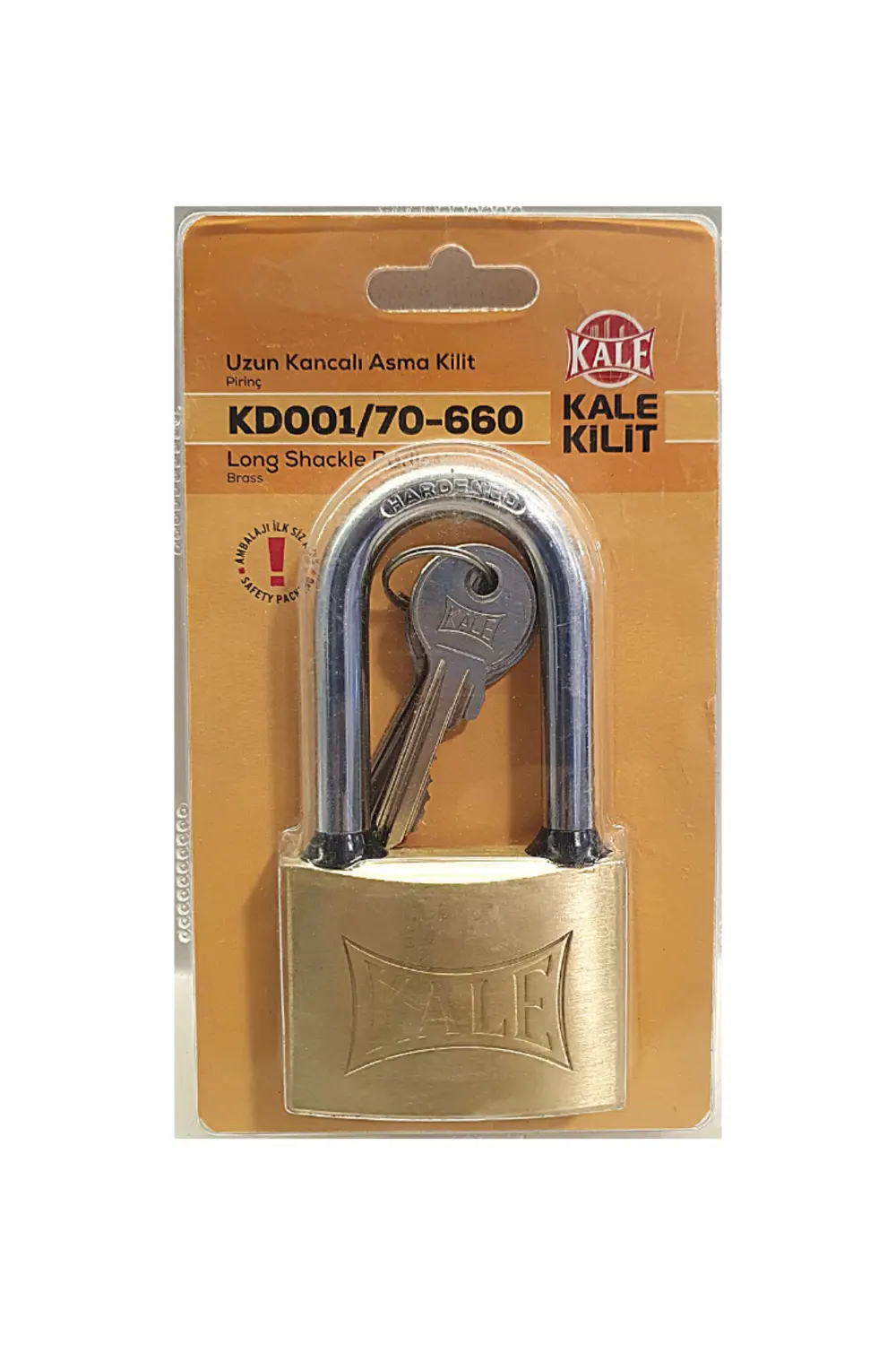 Kale Asma Kilit Çelik Uzun Pirinç 60 Mm