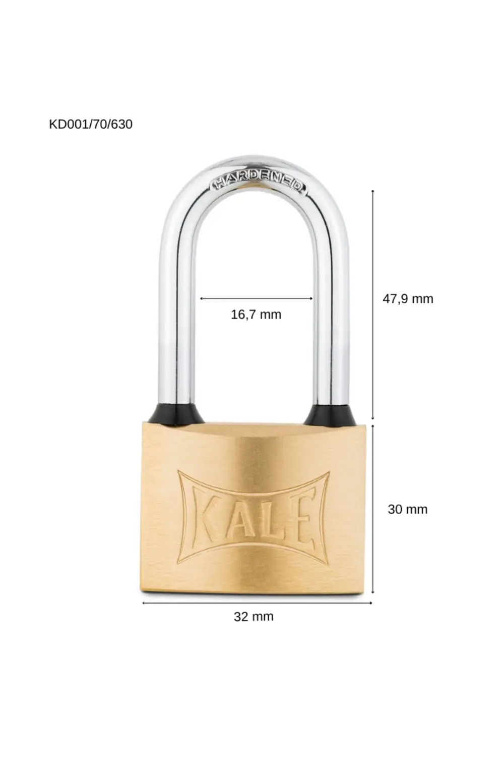 Kale Asma Kilit Çelik Uzun Pirinç 60 Mm