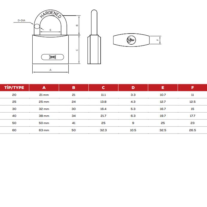 Kale Asma Kilit Döküm 50mm Kale Asma Kilit Döküm 50mm