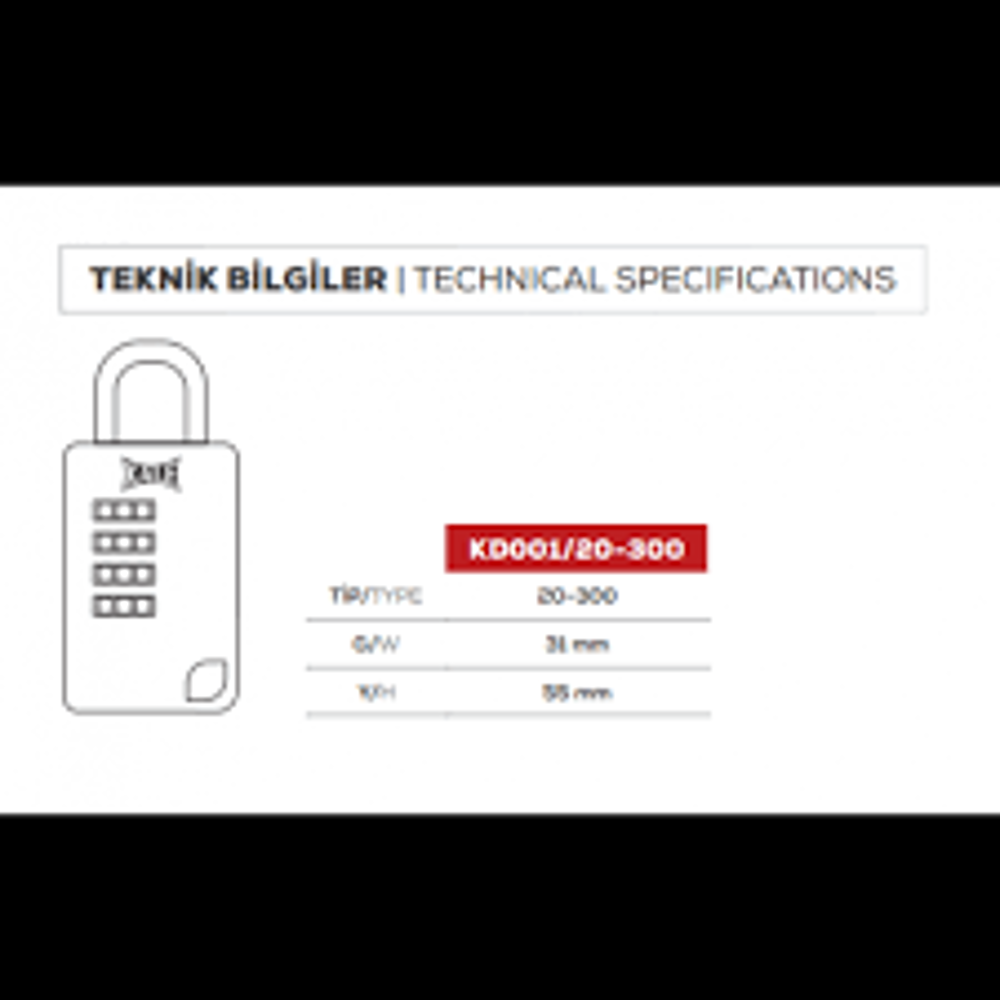 Kale Şifreli 4 Basamaklı Asma Kilit