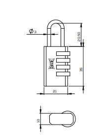 Kale Şifreli Asma Kilit Pirinç - 4 Haneli
