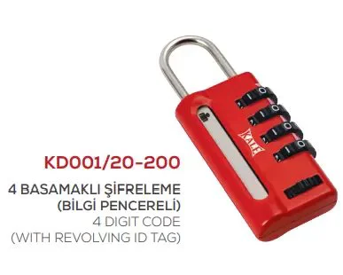Kale Şifreli Asma Kilit 4 Basamaklı