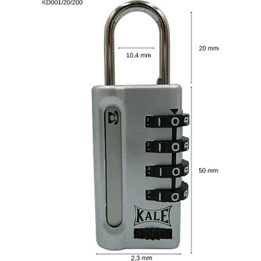 Kale Şifreli Gri Asma Kilit 20-200