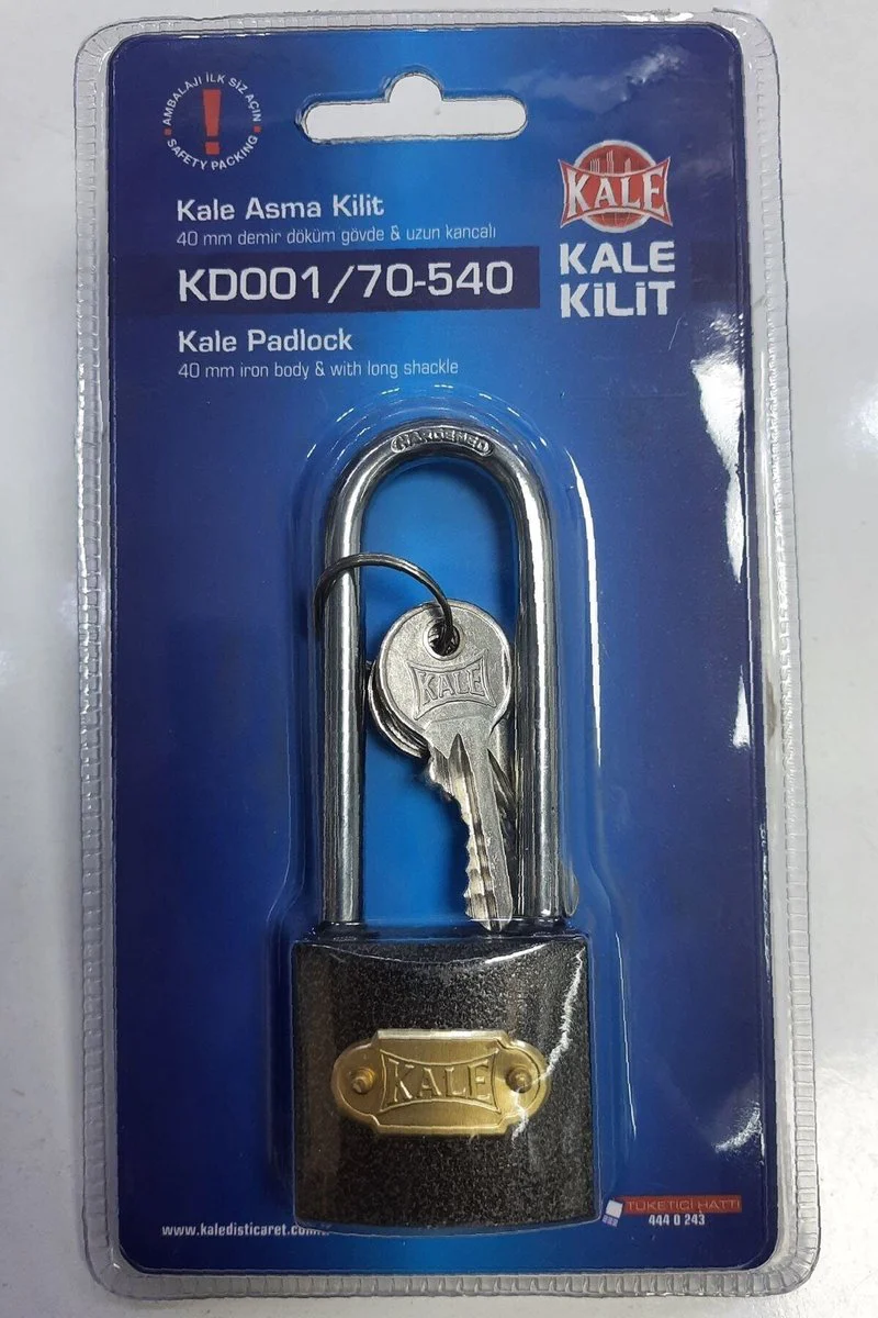 Kale Uzun Kancalı Asma Kilit Blisterli 40Mm