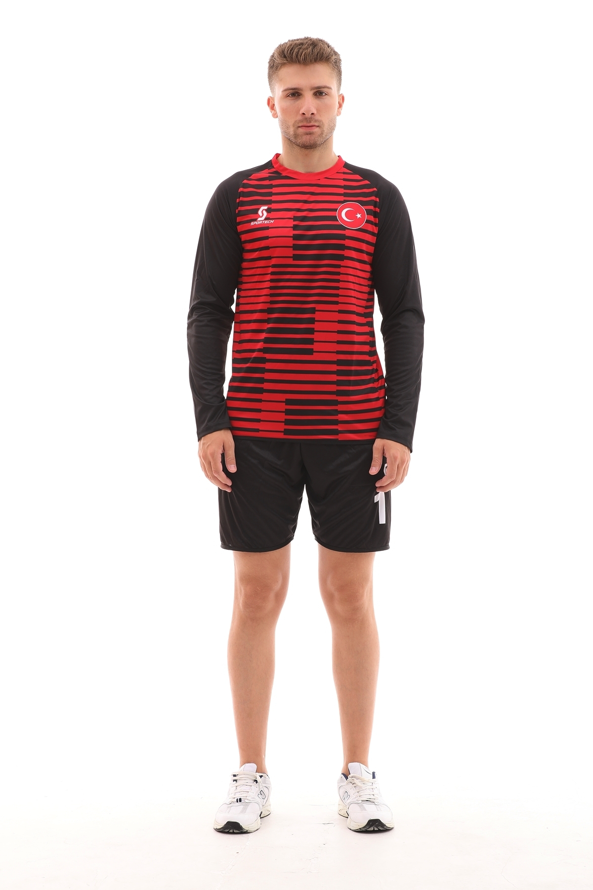 Sportech Kaleci Forma Takımı, Sünger Destekli, Mavi-Siyah K0144