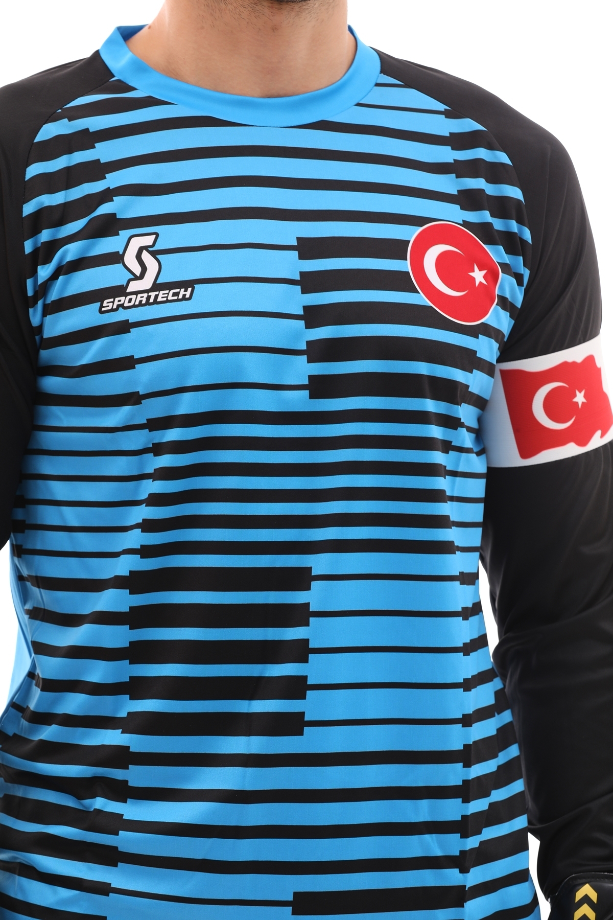 Sportech Kaleci Forma Takımı, Sünger Destekli, Mavi-Siyah K0144