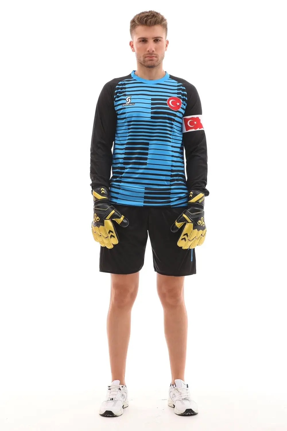 Kaleci Forma Takımı, Sünger Destekli, Mavi-siyah K0144