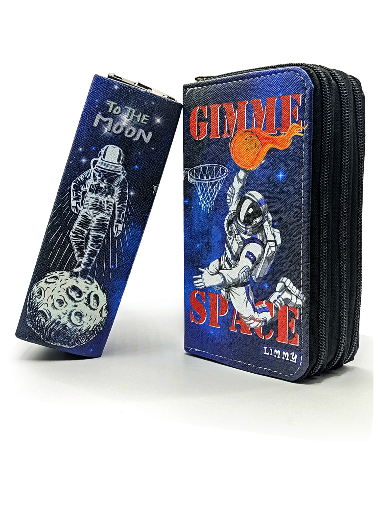 Kalem Kutusu Astronot Basketbol Desenli Organizer Kalemkutu Vegan