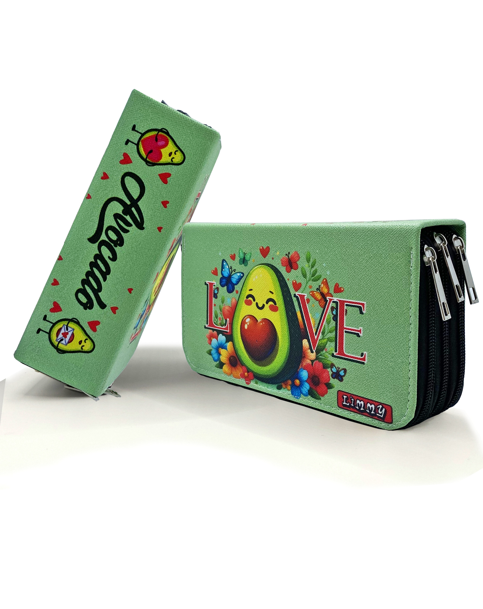 Kalem Kutusu Avakado Love Kawai Organizer Kalemkutu Vegan Deri Üç