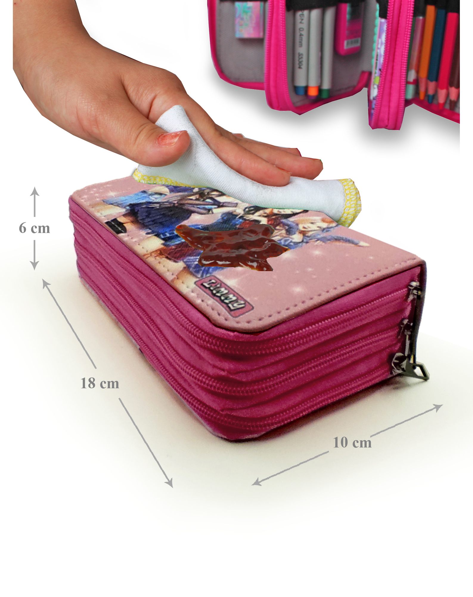 Limmy Kalem Kutusu Black Pink Blink Organizer Kalemkutu Vegan Deri Üç B