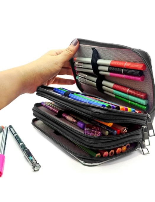 Limmy Kalem Kutusu Black Pink Blink Organizer Kalemkutu Vegan Deri Üç B