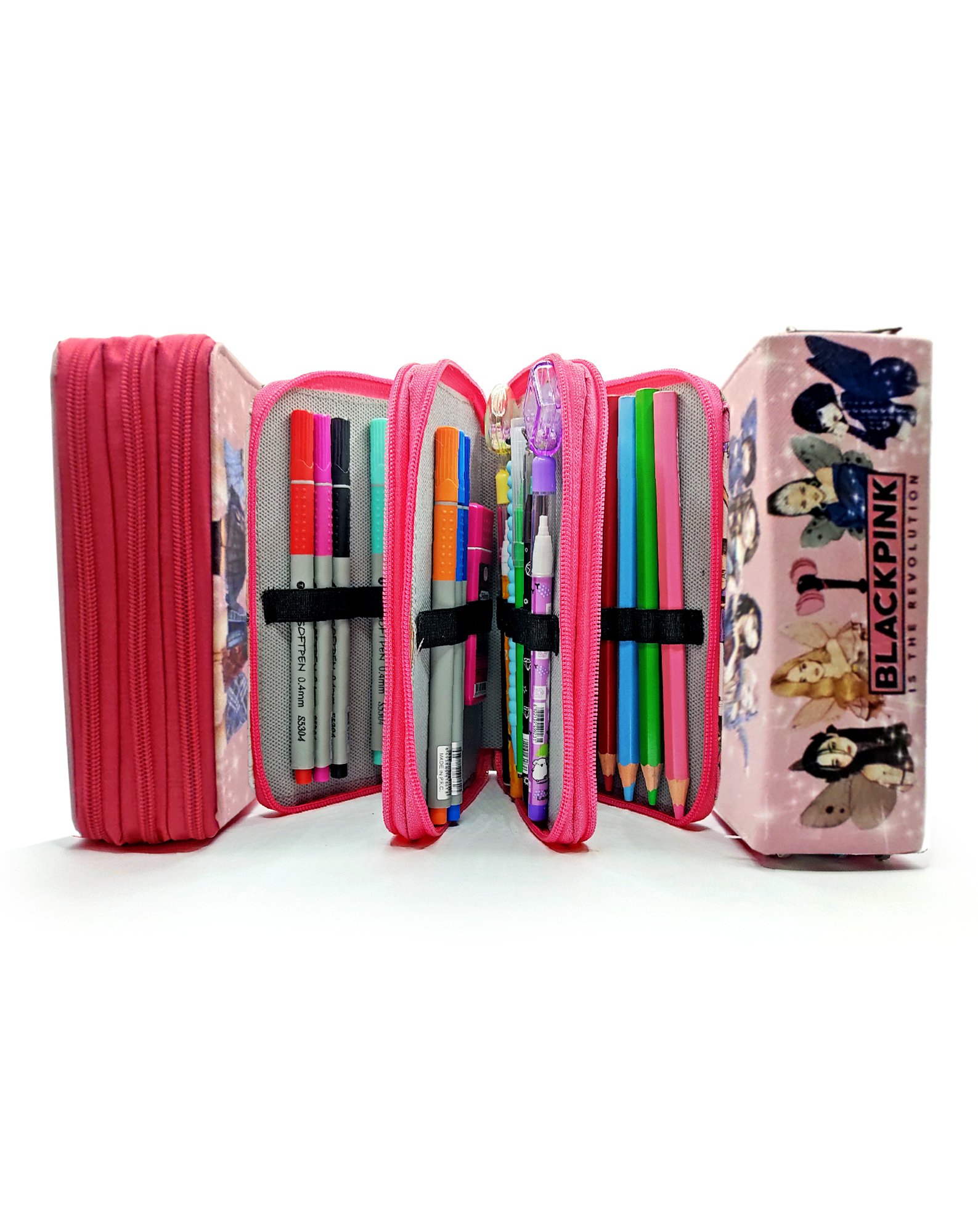 Limmy Kalem Kutusu Black Pink Blink Organizer Kalemkutu Vegan Deri Üç B