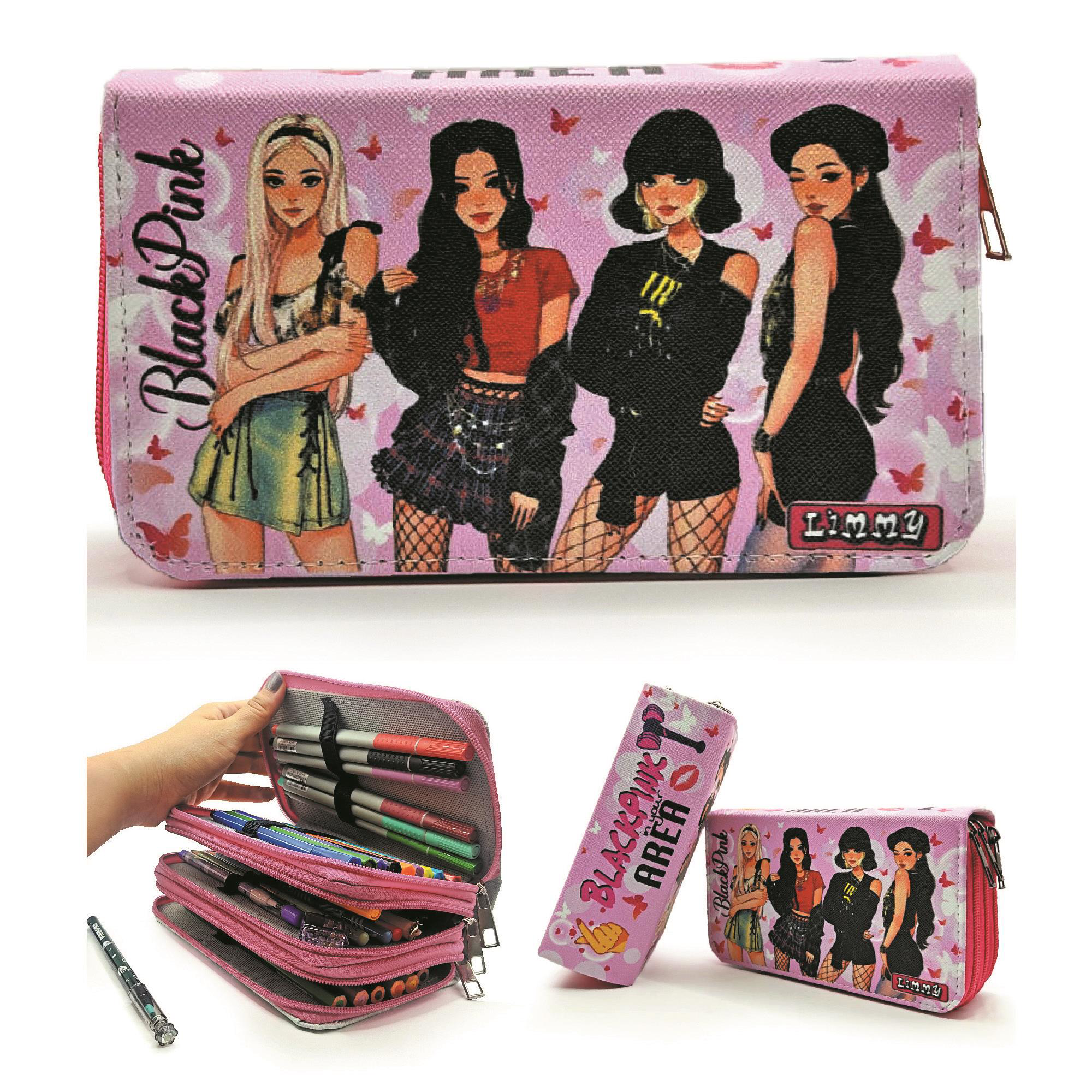 Kalem Kutusu Black Pink Blackpink Organizer Kalemkutu Vegan Deri Kalem Kutusu Black Pink Blackpink Organizer Kalemkutu Vegan Deri