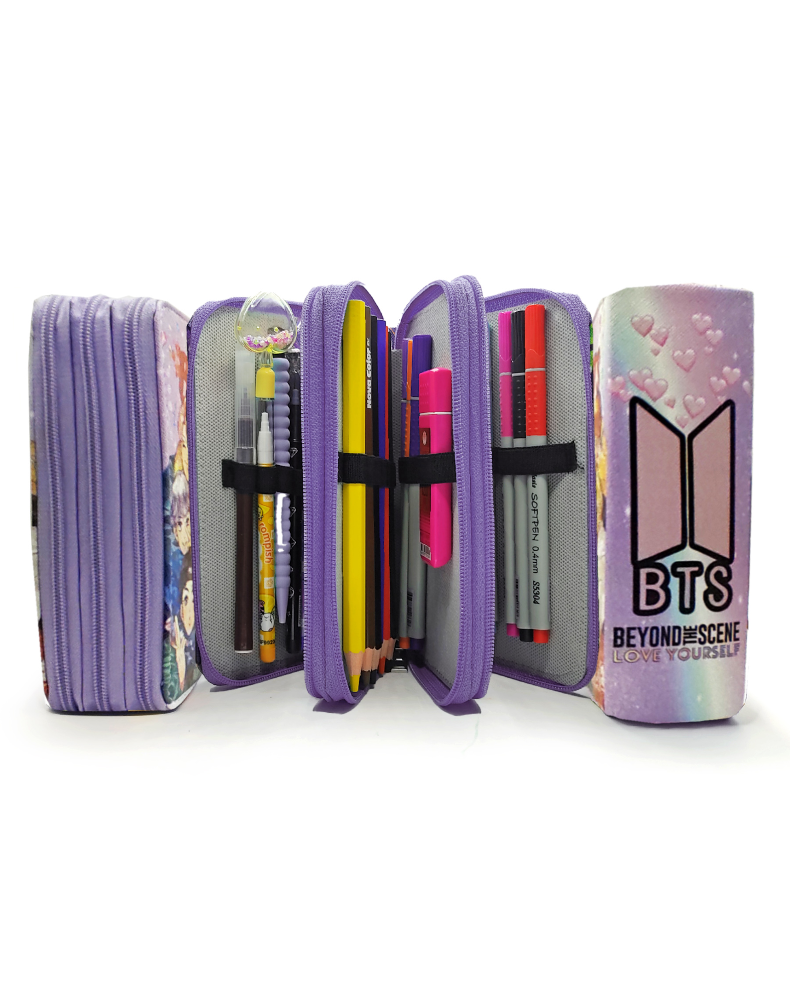 Limmy Kalem Kutusu Bts Desenli Kpop Organizer Kalemkutu Vegan Deri Üç B