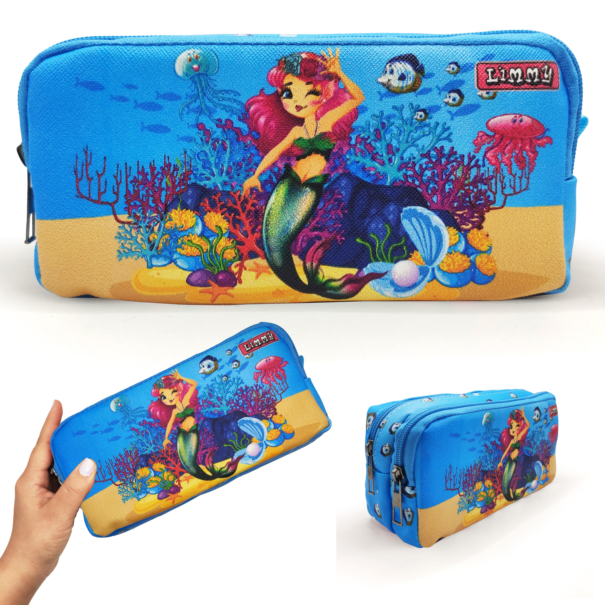 Kalem Kutusu Denizkızı Kalemkutu Vegan Deri İki Bölmeli Kalemlik