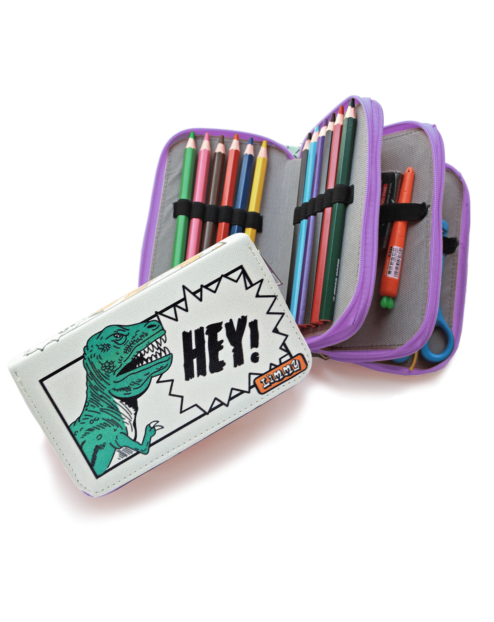 Kalem Kutusu Dinozor Karikatür Dinosaur Organizer Kalemkutu Vegan