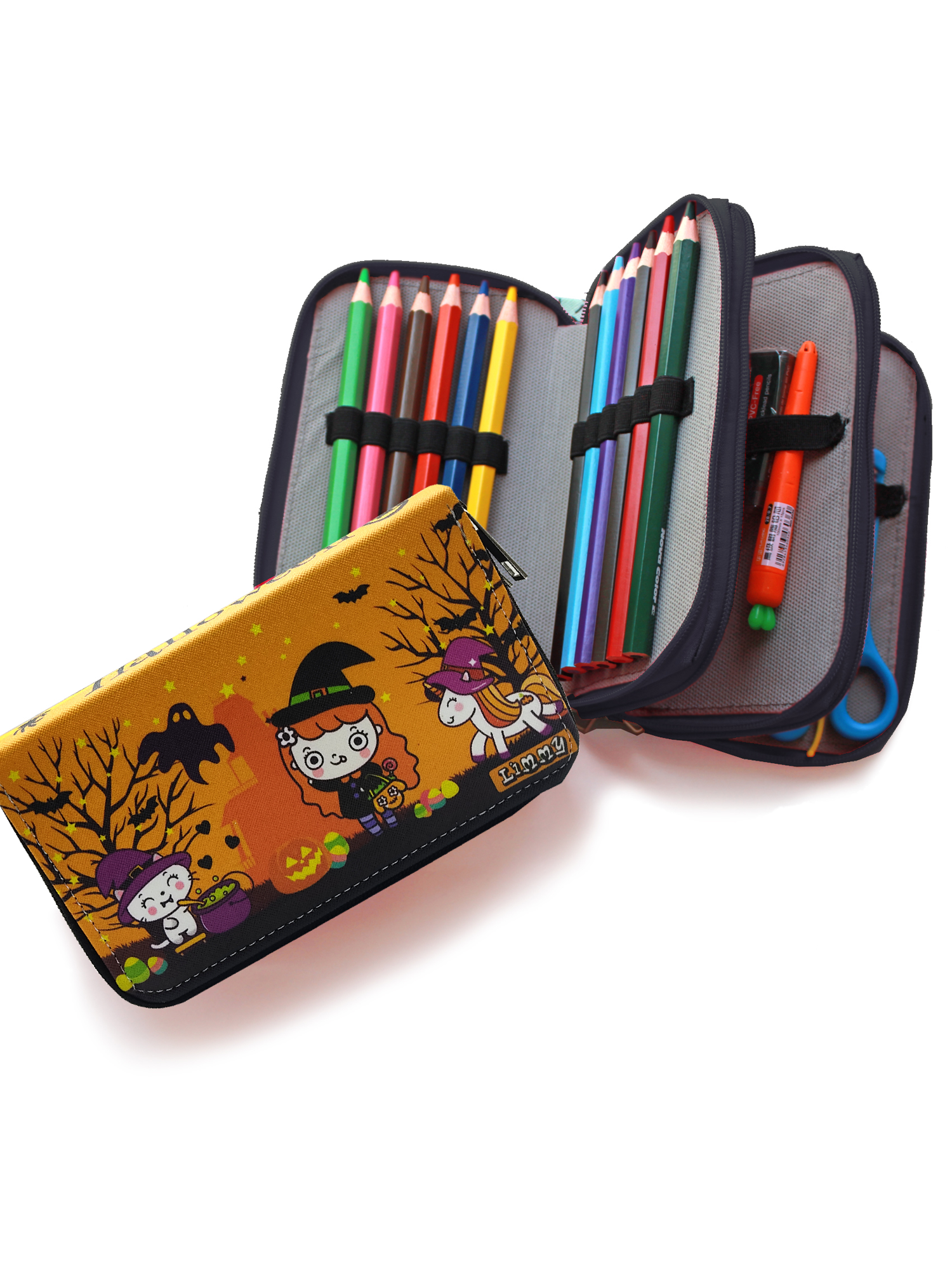 Kalem Kutusu Halloween Sevimli Cadı Kawai Organizer Kalemkutu Veg
