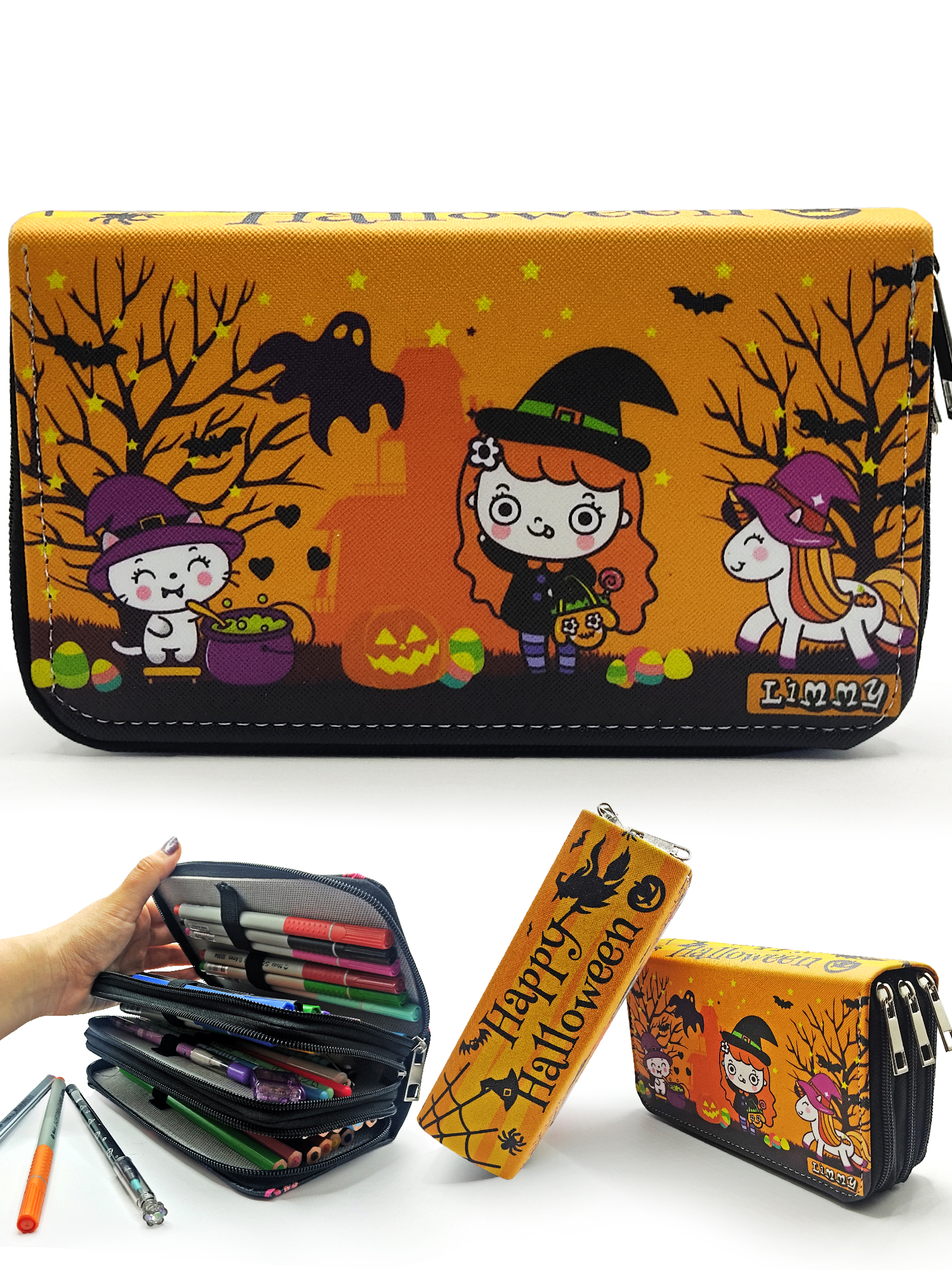 Kalem Kutusu Halloween Sevimli Cadı Kawai Organizer Kalemkutu Veg