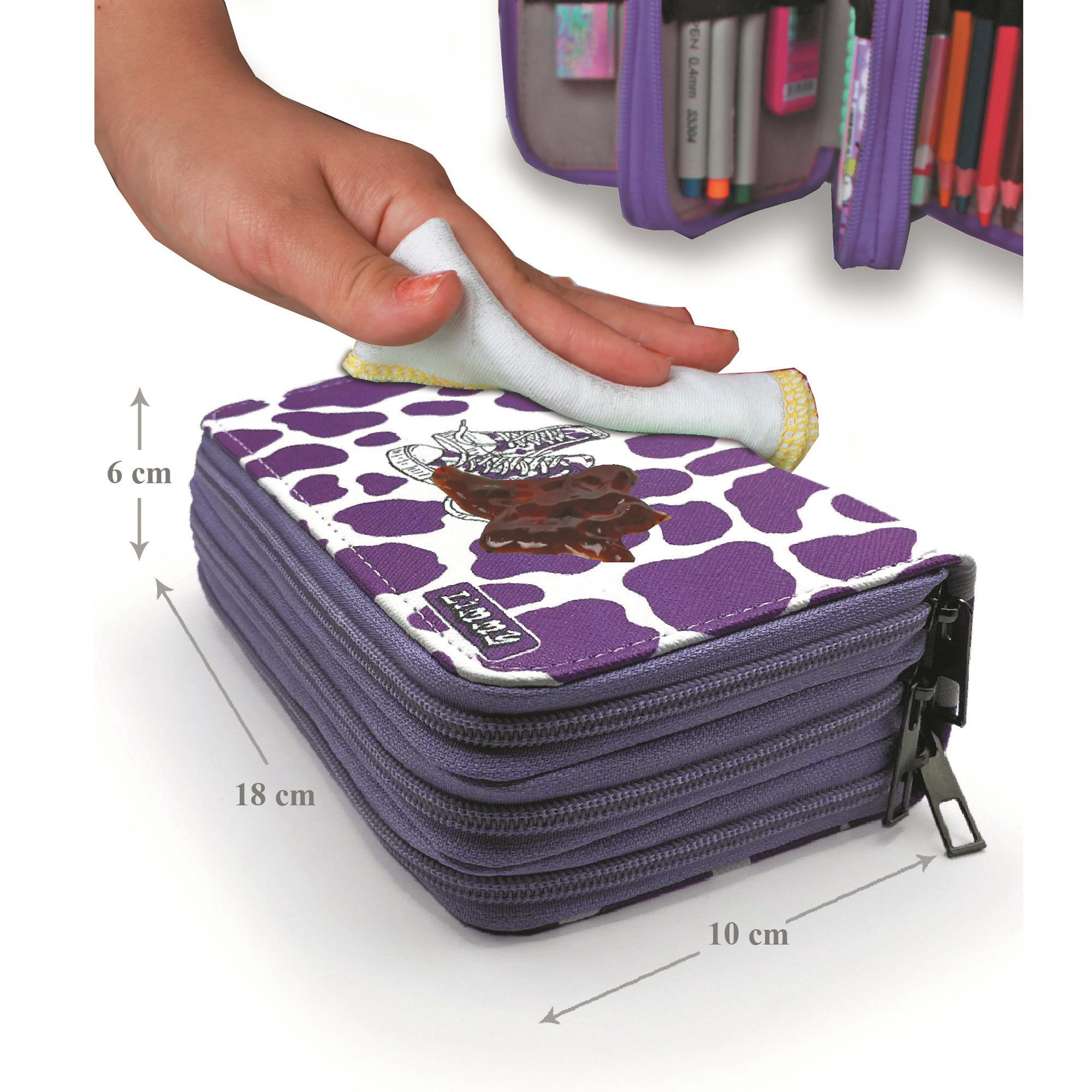 Kalem Kutusu Inek Desenli Kawai Organizer Kalemkutu Vegan Deri Üç