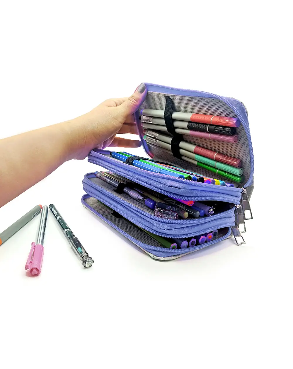 Kalem Kutusu Kelebek Kawai Organizer Kalemkutu Vegan Deri Üç Bölm