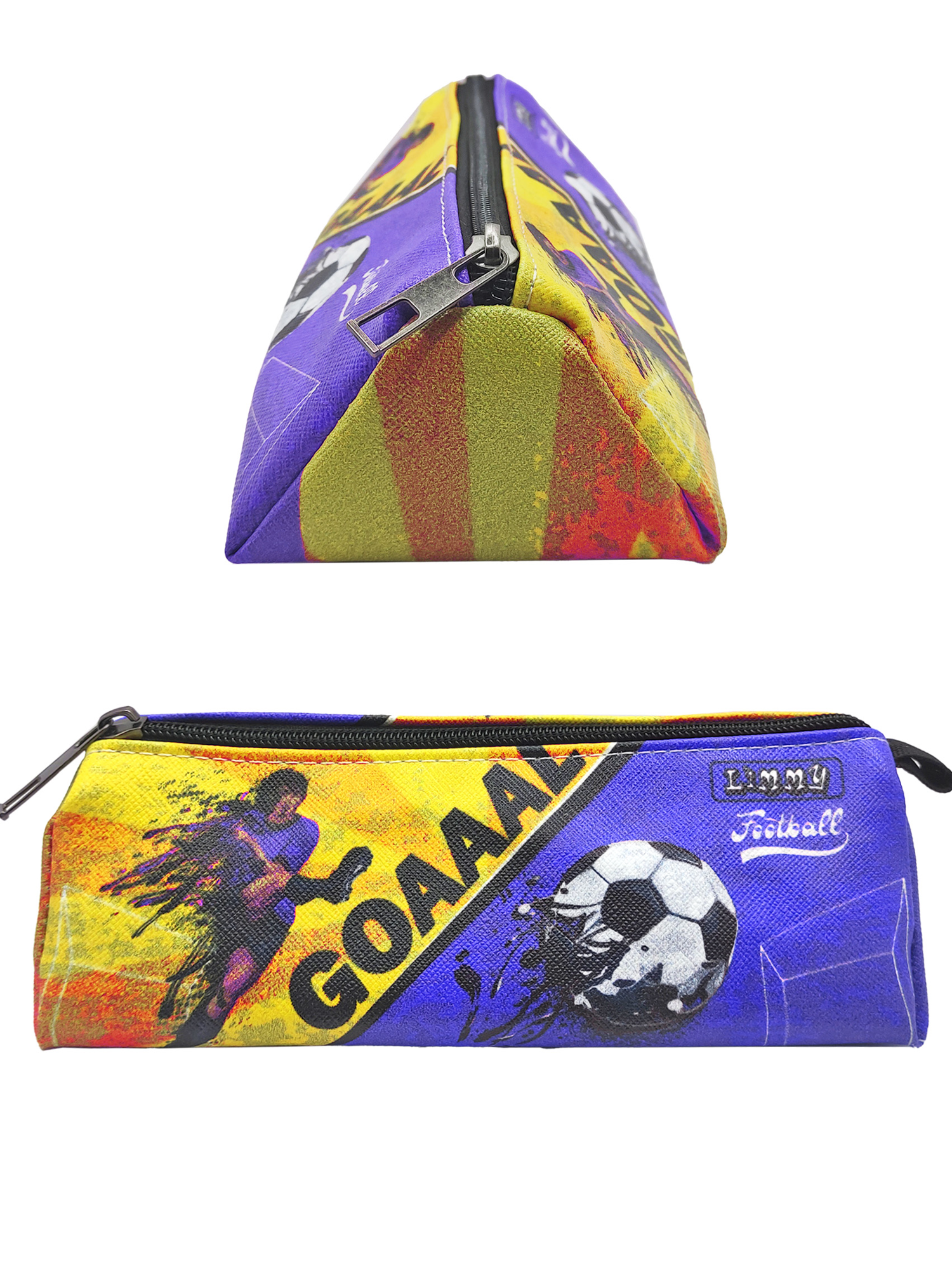 Kalem Kutusu Lacivert Sarı Renkli Futbol Üçgen Kalemkutu Jumbo Ve