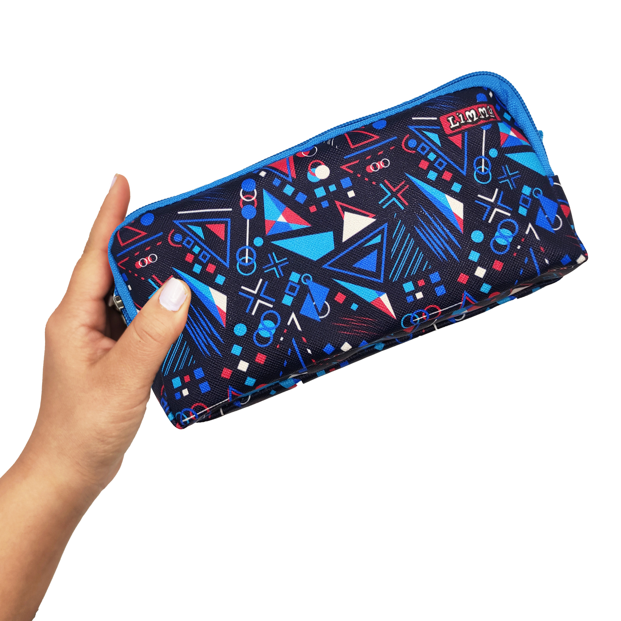 Kalem Kutusu Mavi Kamuflaj Kalemkutu Vegan Deri İki Bölmeli Kalem