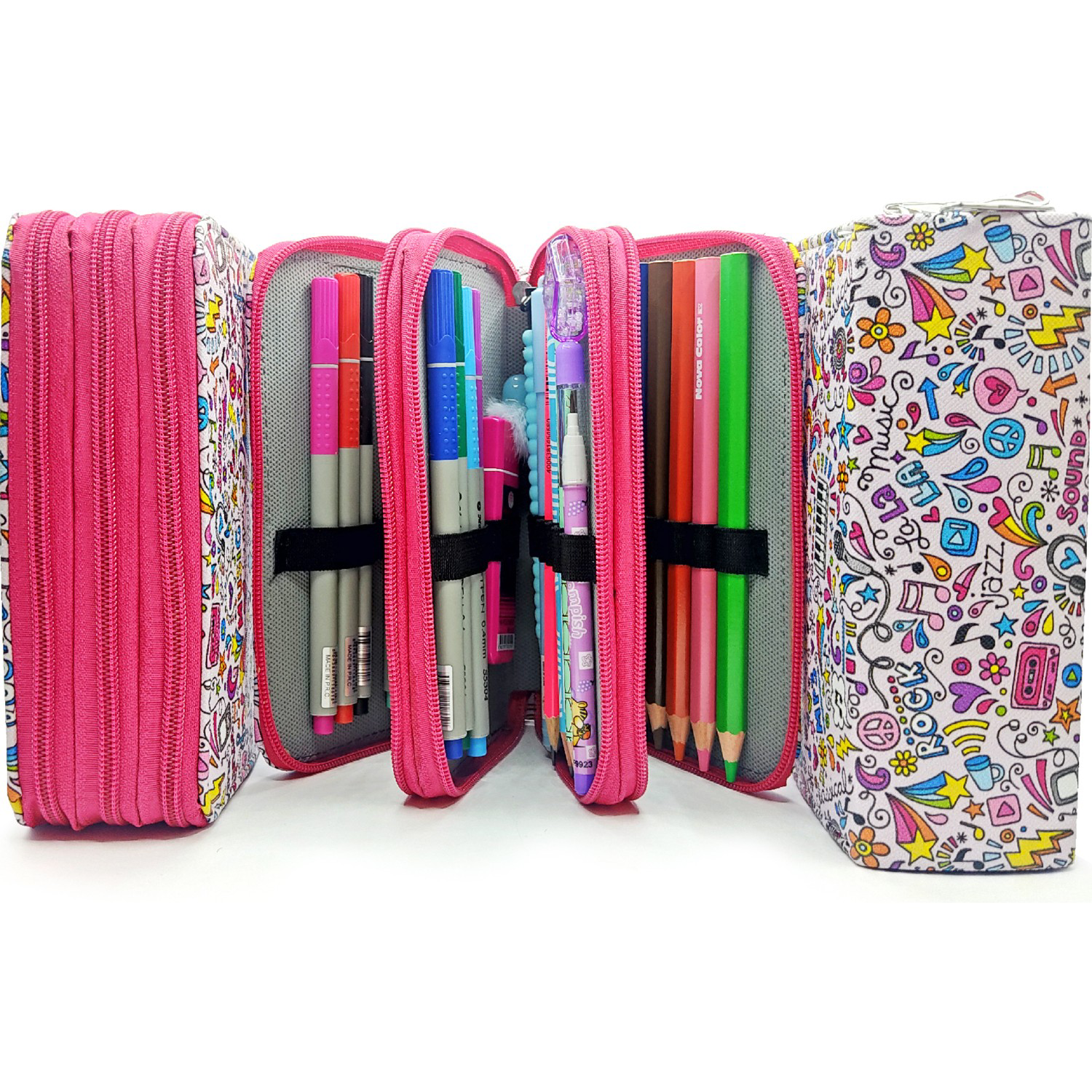 Kalem Kutusu Müzik Desenli Kawai Organizer Kalemkutu Vegan Deri Ü