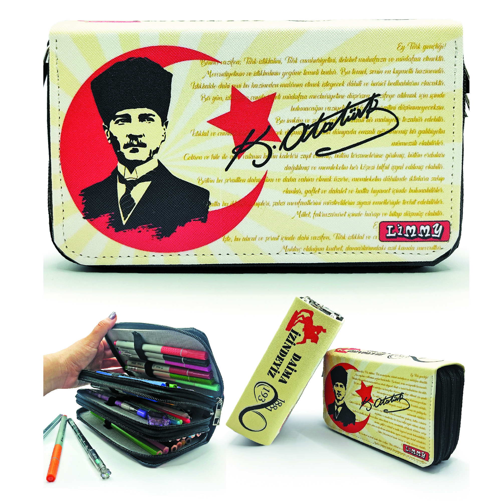 Kalem Kutusu Mustafa Kemal Atatürk Temalı Türk Bayraklı Kalemkutu Kalem Kutusu Mustafa Kemal Atatürk Temalı Türk Bayraklı Kalemkutu
