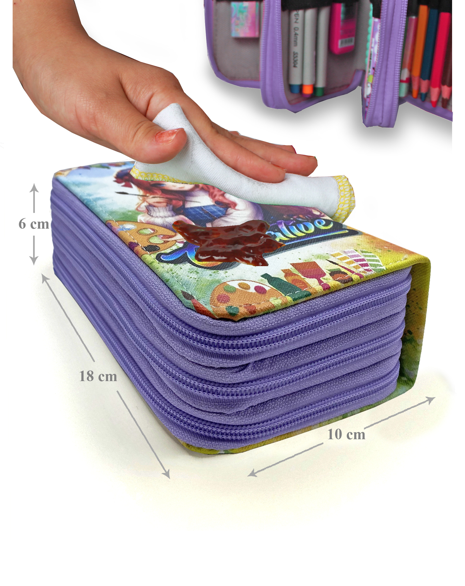 Kalem Kutusu Ressam Kız Resim Kawai Organizer Kalemkutu Vegan Der
