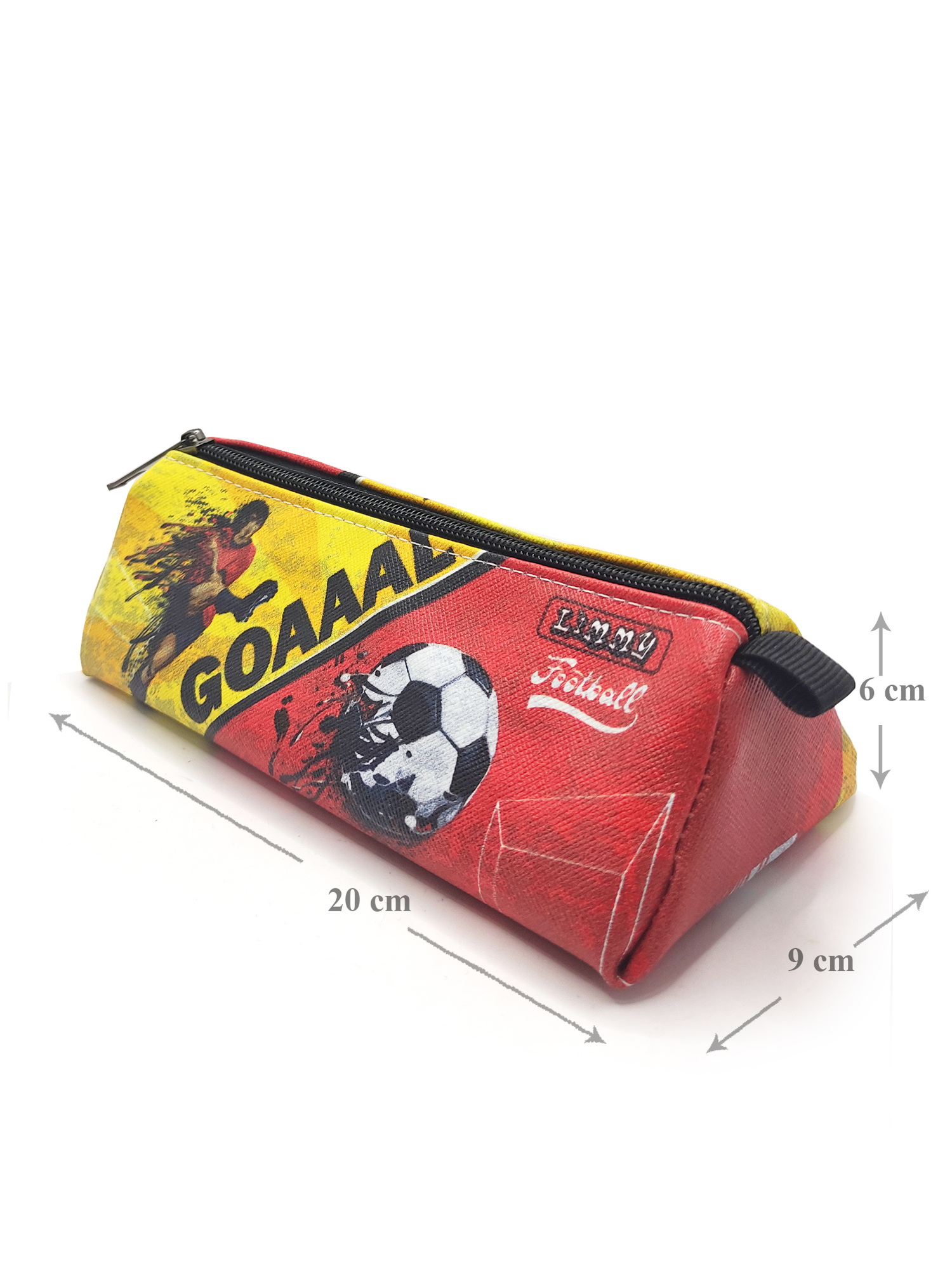 Kalem Kutusu Sarı Kırmızı Futbol Üçgen Kalemkutu Jumbo Vegan Deri