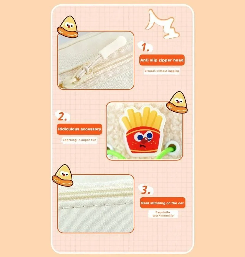 Kalem Kutusu Sevimli Fast Food Büyük Kapasiteli Yumuşak Kalemlik Kalem Kutusu Sevimli Fast Food Büyük Kapasiteli Yumuşak Kalemlik