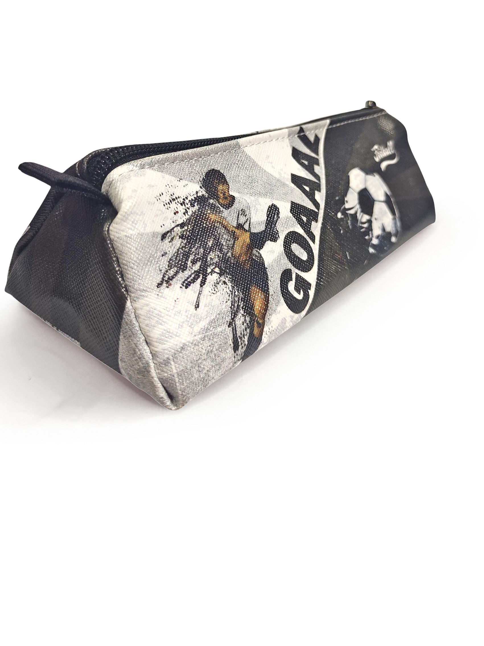 Kalem Kutusu Siyah Beyaz Futbol Üçgen Kalemkutu Jumbo Vegan Deri 