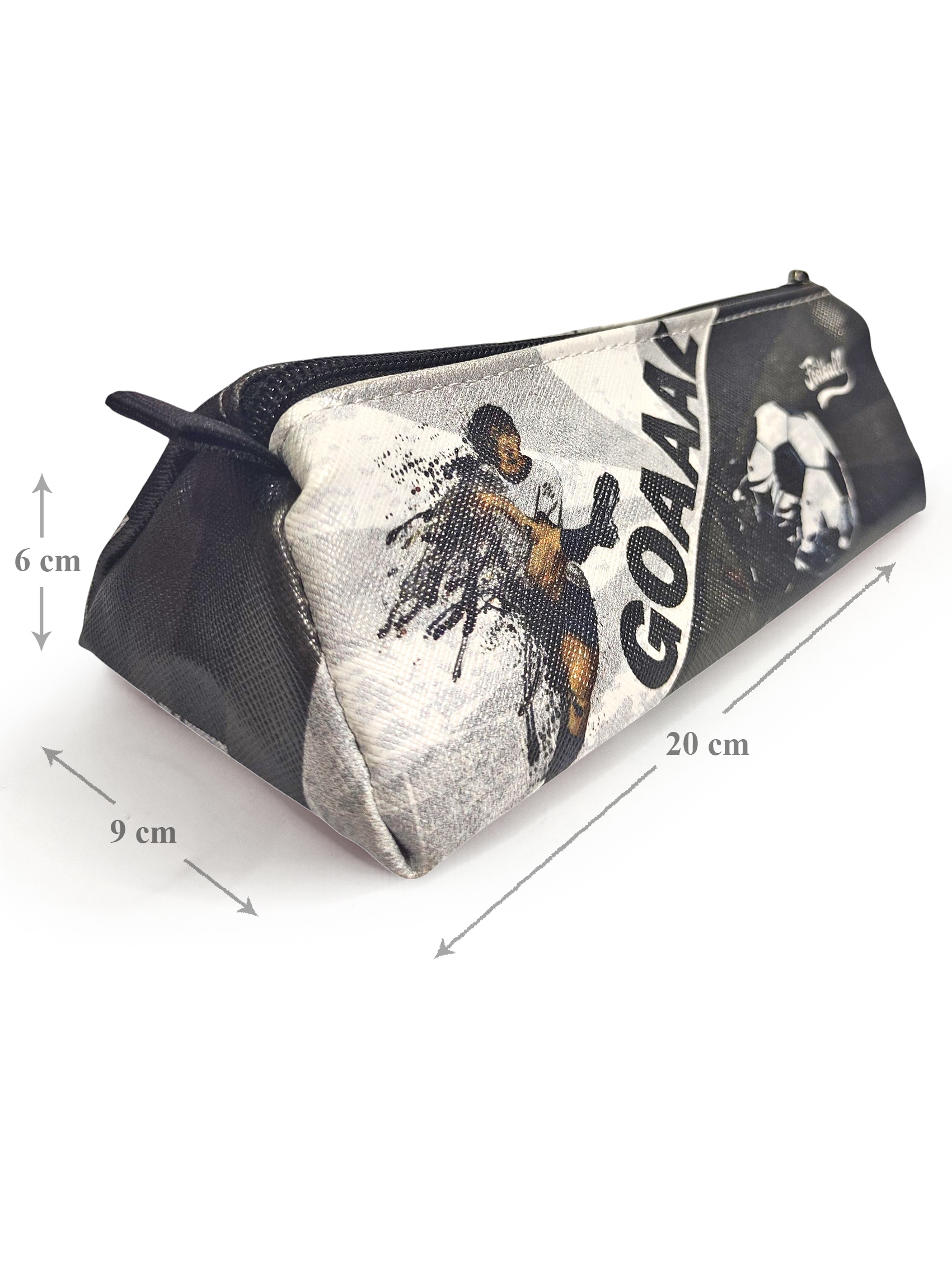 Kalem Kutusu Siyah Beyaz Futbol Üçgen Kalemkutu Jumbo Vegan Deri 