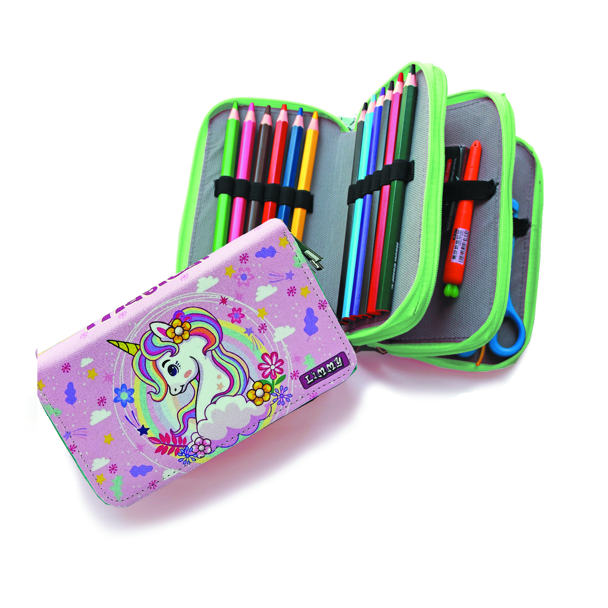 Kalem Kutusu Unicorn Bahar Temalı Kawai Organizer Kalemkutu Vegan