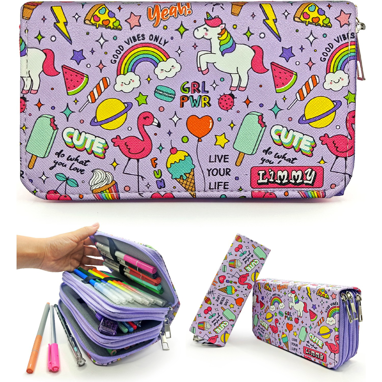 Kalem Kutusu Unicorn-Flamingo Kawai Organizer Kalemkutu Vegan Der