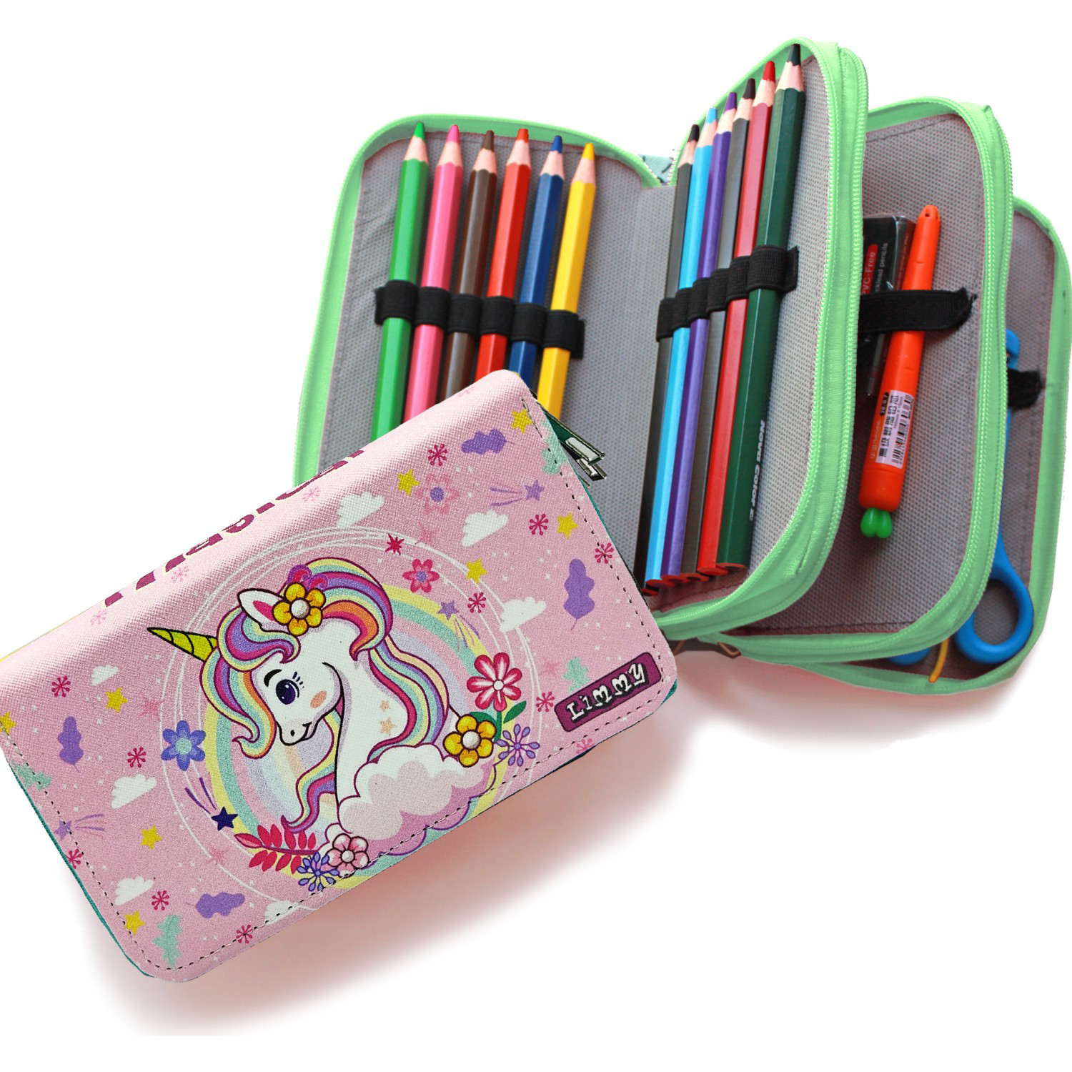 Kalem Kutusu Unicorn Bahar Temalı Kawai Organizer Kalemkutu Vegan