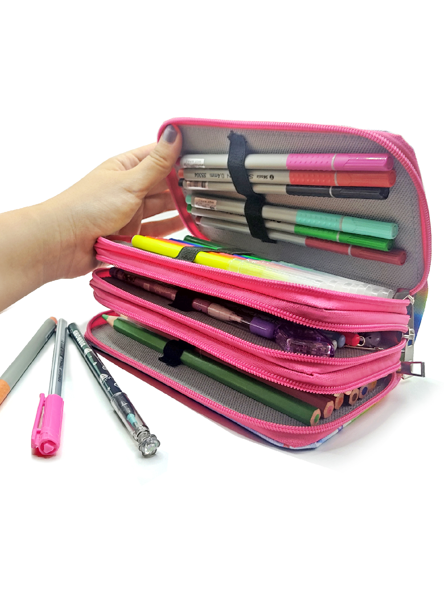 Kalem Kutusu Unicorn Pembe Cool Tarz Kawai Organizer Kalemkutu Üç