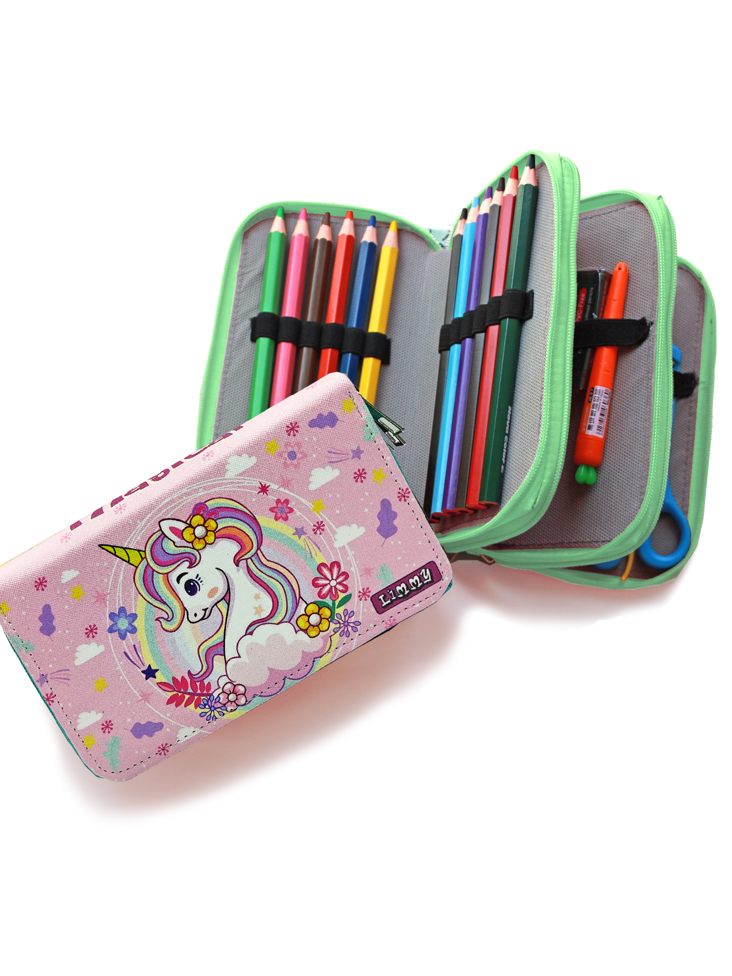 Kalem Kutusu Unicorn Bahar Temalı Kawai Organizer Kalemkutu Vegan