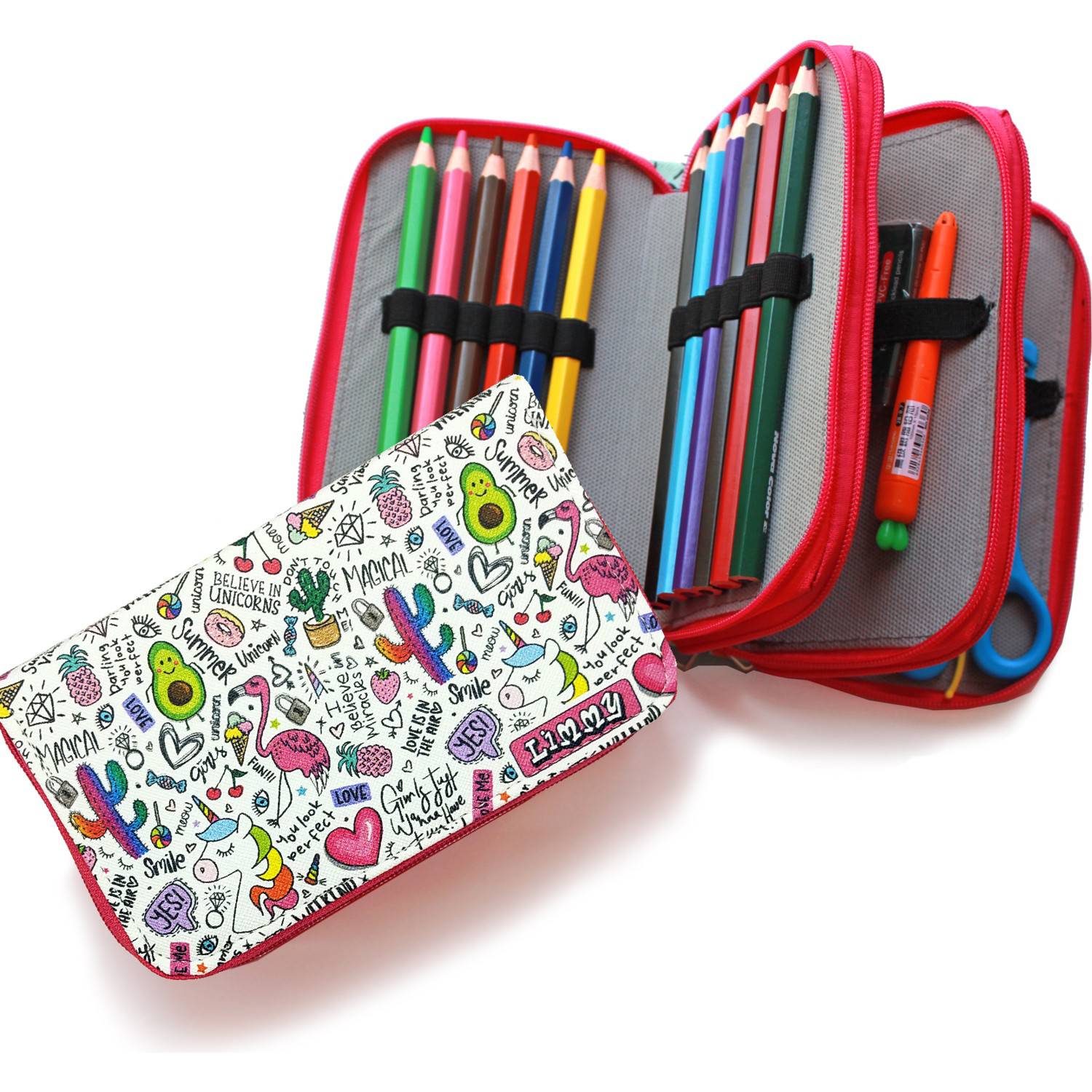 Kalem Kutusu Unicorn-Flamingo-Avakado Kawai Organizer Kalemkutu V