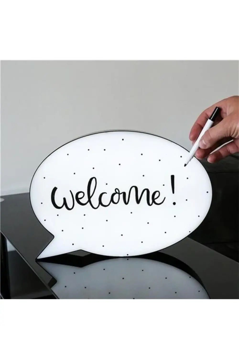 ® Kalemle Yazılabilen Konuşma Balonu Görünümlü Işıklı Mesaj Panos