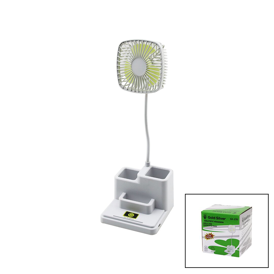 KALEMLİKLİ MASAÜSTÜ VANTİLATÖR USB ŞARJLI FAN:8.9CM- AKROBAT AYAK