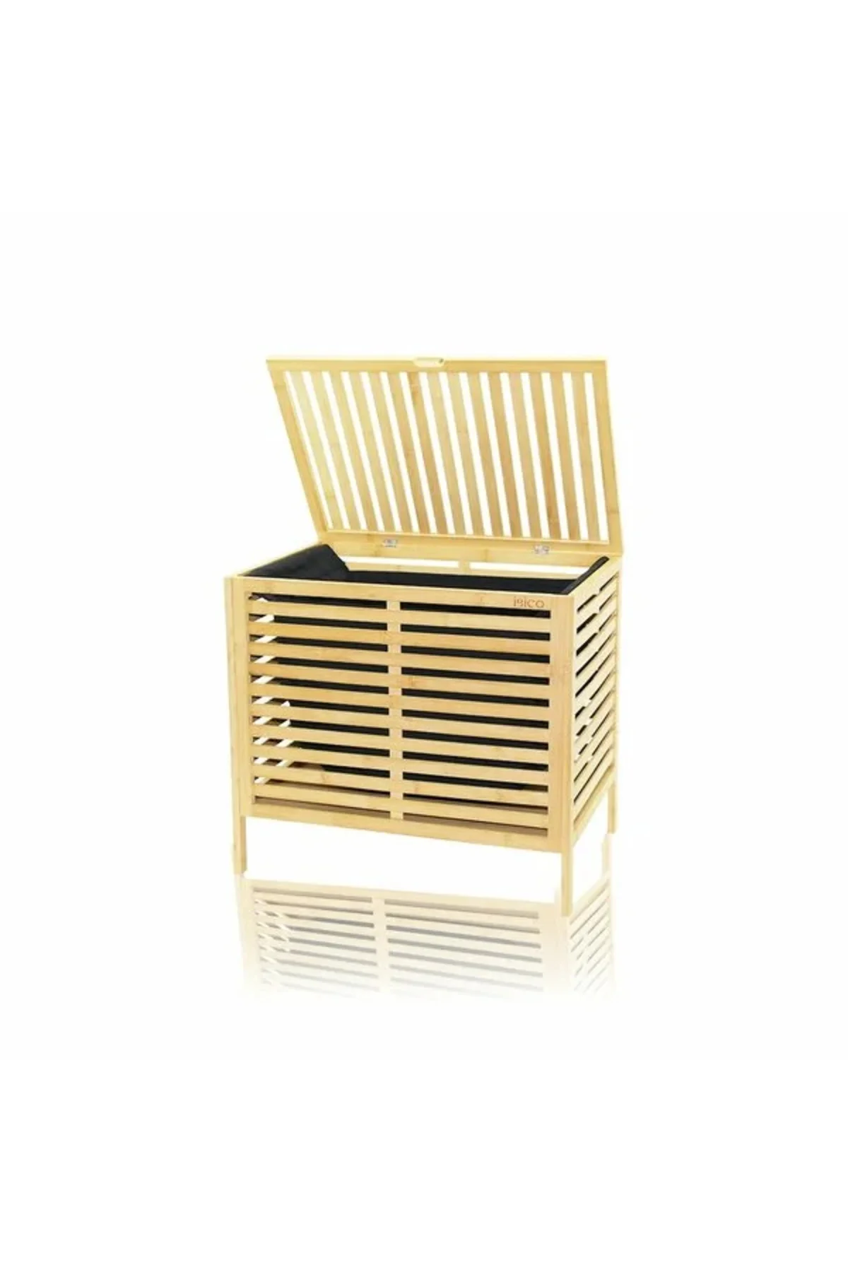 Kalın Ahşap Bambu Kirli Çamaşır Sepeti Siyah Kumaş Çantalı SEPET=50X38X55CM Kalın Ahşap Bambu Kirli Çamaşır Sepeti Siyah Kumaş Çantalı SEPET=50X38X55CM