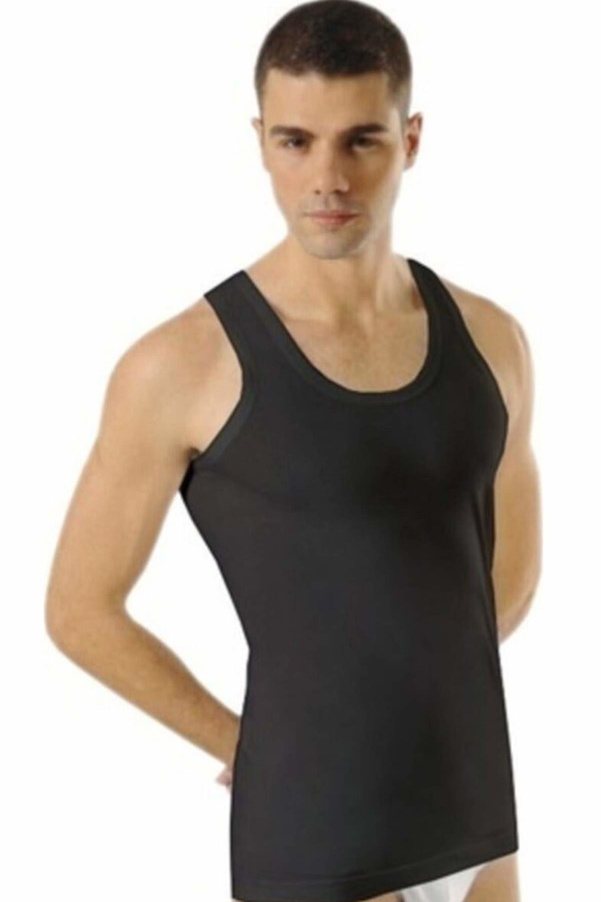 Just Cheap Store Kalin Askili Klasik Erkek Atlet Siyah - 1151A